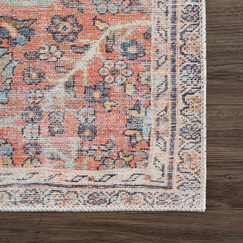 Sample Urpi Rose & Blue Washable Area Rug - Clearance-0