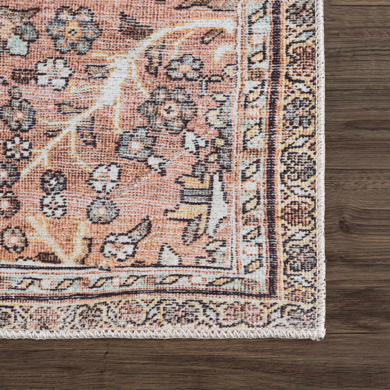 Sample Urpi Rose & Brown Washable Area Rug - Clearance-0