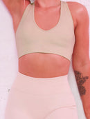 Scoop Neck Wide Strap Active Bra-0