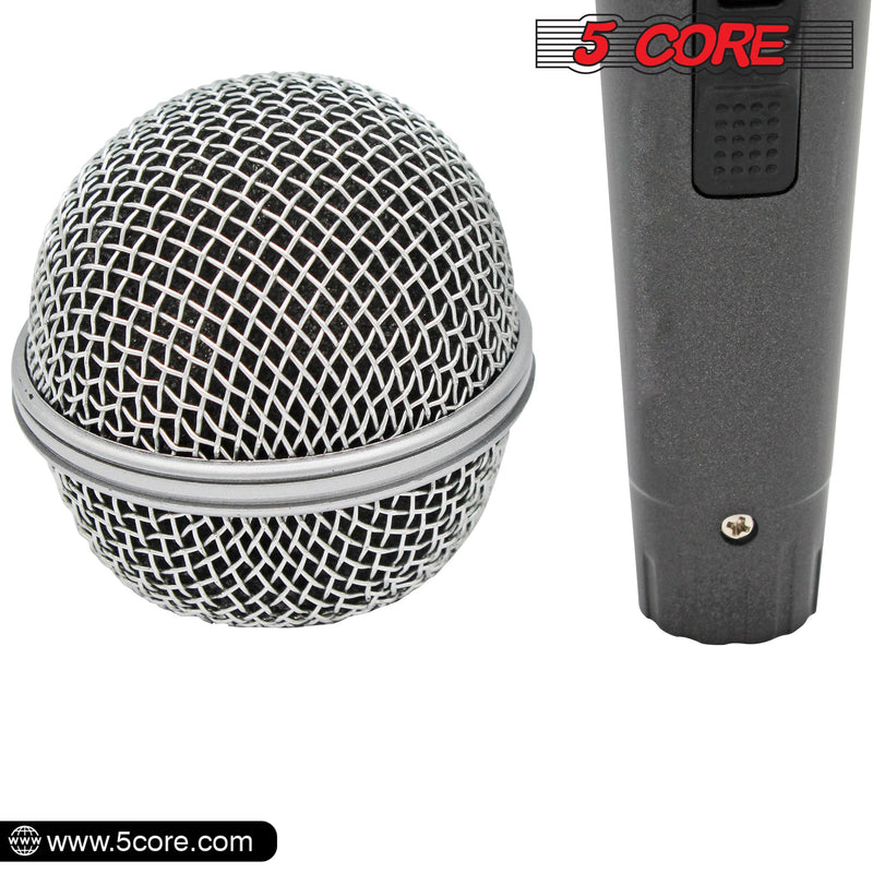 5 Core Karaoke Microphone Dynamic Vocal Handheld Mic Cardioid Unidirectional Microfono w On and Off Switch Includes XLR Audio Cable Mic Holder -PM 18-5