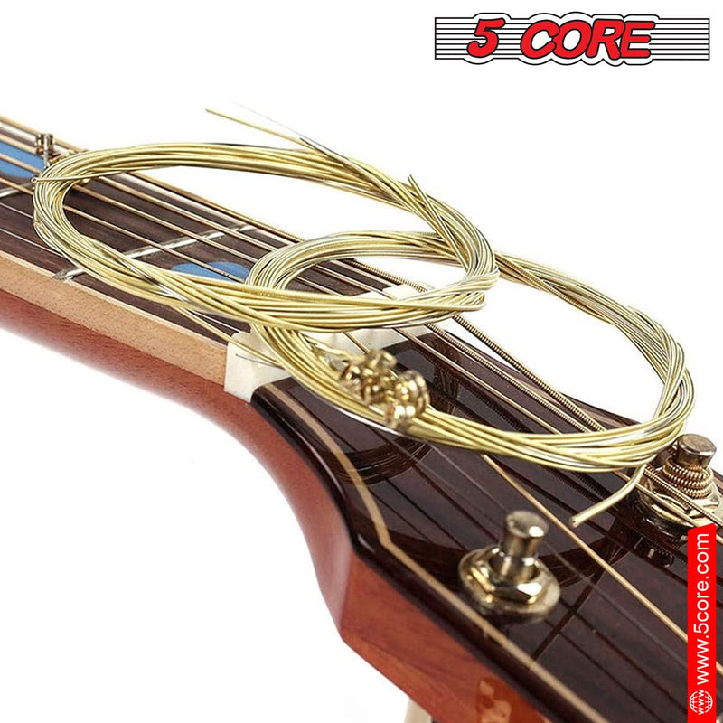 5Core Acoustic Guitar Strings 0.010-0.047 Steel Gauge Heavy Duty w Bright Tone For 6 String Guitars-4