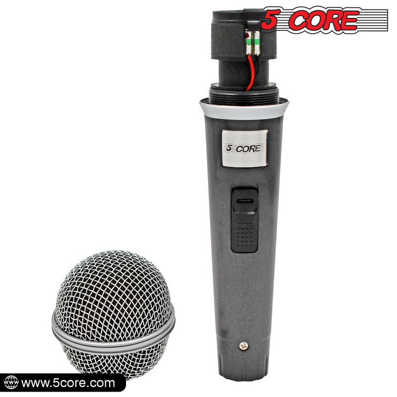 5 Core Karaoke Microphone Dynamic Vocal Handheld Mic Cardioid Unidirectional Microfono w On and Off Switch Includes XLR Audio Cable Mic Holder -PM 18-7