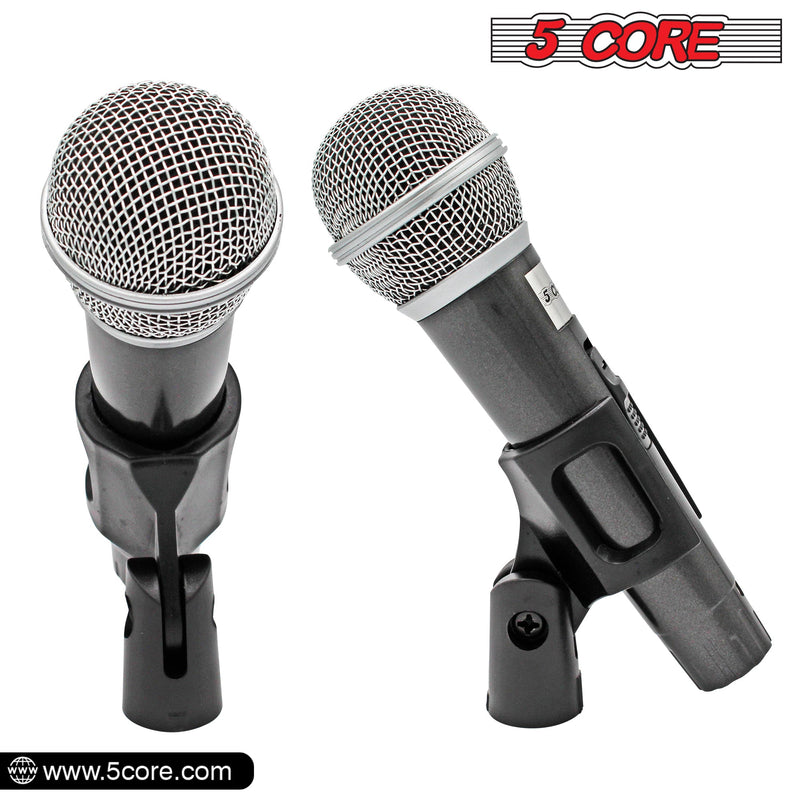 5 Core Karaoke Microphone Dynamic Vocal Handheld Mic Cardioid Unidirectional Microfono w On and Off Switch Includes XLR Audio Cable Mic Holder -PM 18-3