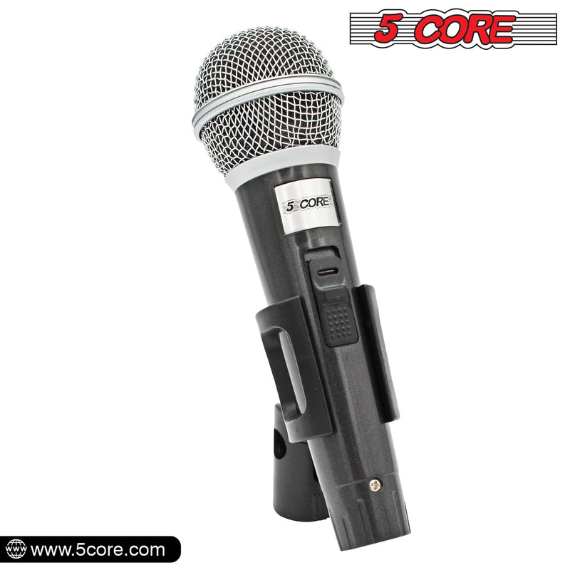 5 Core Karaoke Microphone Dynamic Vocal Handheld Mic Cardioid Unidirectional Microfono w On and Off Switch Includes XLR Audio Cable Mic Holder -PM 18-2