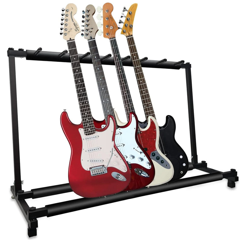 5 Core Multi Guitar Rack Stand Floor 7 Slot Adjustable Flying V Guitars Holder-0