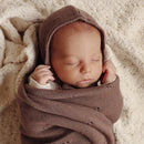 Organic Pointelle Swaddle Blanket + Hat Gift Set-1