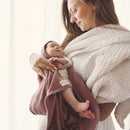 Organic Pointelle Swaddle Blanket + Hat Gift Set-4