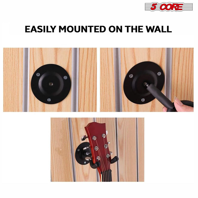 5 Core Guitar Wall Mount Hanger Display Guitar Wall Holder Hook w Screws Soft Padding-1