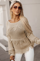 Dakota Boho Tasseled Knitted Sweater-3