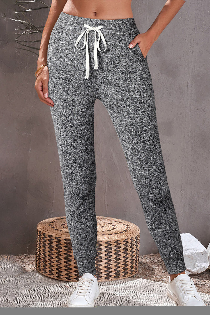 Drawstring Waist Pocketed Leggings.-2