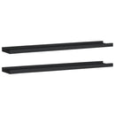 Picture Frame Ledge Shelves 2 pcs Black 31.5"x3.5"x1.2" MDF
