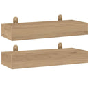 Wall Shelves 2 pcs 15.7"x5.9"x1.6" Solid Wood Teak