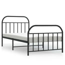 Metal Bed Frame without Mattress with Footboard Black 39.4"x78.7"