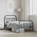 Metal Bed Frame without Mattress with Footboard Black 39.4"x78.7"