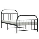 Metal Bed Frame without Mattress with Footboard Black 39.4"x78.7"