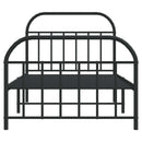 Metal Bed Frame without Mattress with Footboard Black 39.4"x78.7"