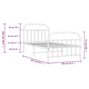 Metal Bed Frame without Mattress with Footboard Black 39.4"x78.7"