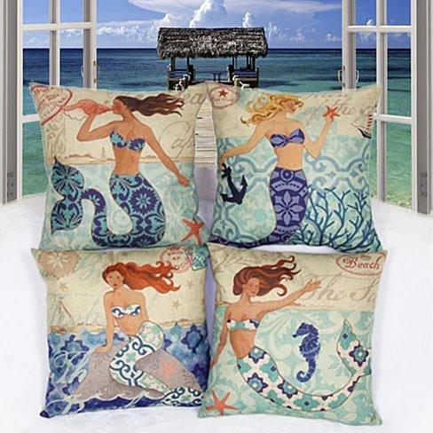 Design: Mermaid And The Treasure - Moods Of A Mermaid Cushion Covers