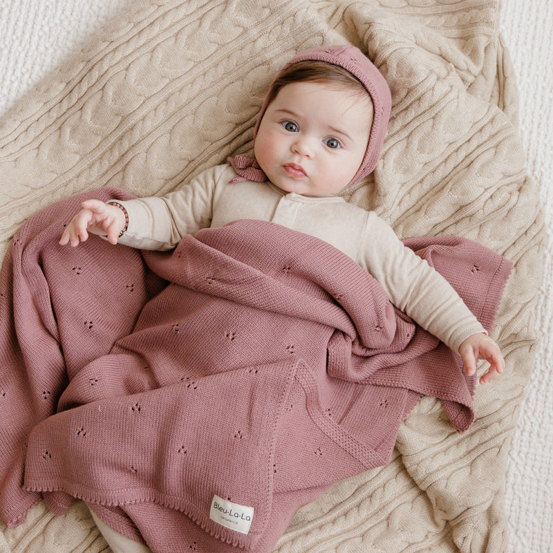 Organic Pointelle Luxury Knit Swaddle Blanket-4