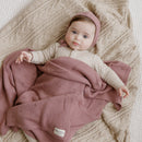 Organic Pointelle Swaddle Blanket + Hat Gift Set-3