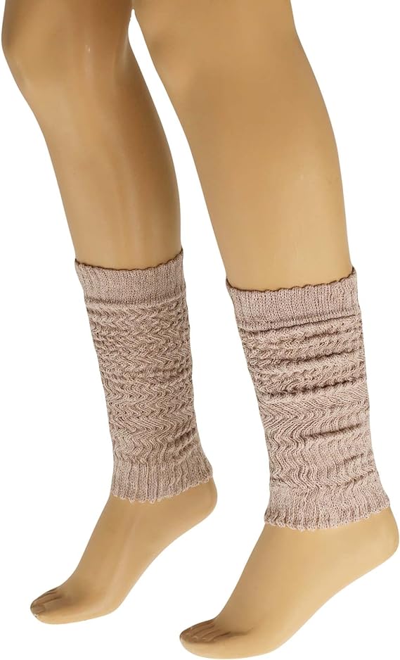 1 Pair - Cotton Leg Warmers Boot Socks Retro Style Knitted Retro Baggy Leg Warmer-2