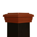 4x4 Post Cap │ Cedar Color Flat Top-2