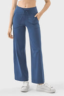 Drawstring Active Pants with Pockets-0