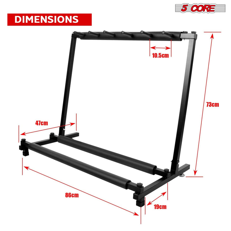 5 Core Multi Guitar Rack Stand Floor 5 Slot Adjustable Flying V Guitars Holder-3