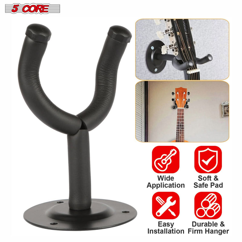 5 Core Guitar Wall Mount Hanger Display Guitar Wall Holder Hook w Screws Soft Padding-4