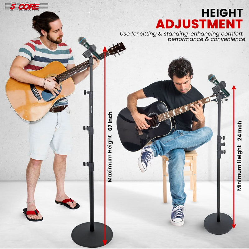 5Core Mic Stand Floor Adjustable Universal Heavy Duty Microphone Stands Round Base Soporte De micrófono-4