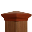 6x6 Post Cap │ Cedar Color Pyramid Top-1