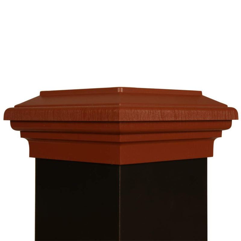 6x6 Post Cap  │ Cedar Color Flat Top-2