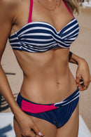 Reyna Halter Bandeau Striped Bikini-4
