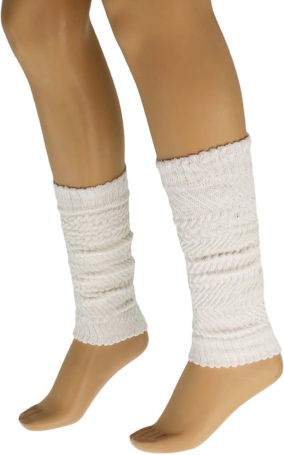 1 Pair - Cotton Leg Warmers Boot Socks Retro Style Knitted Retro Baggy Leg Warmer-4