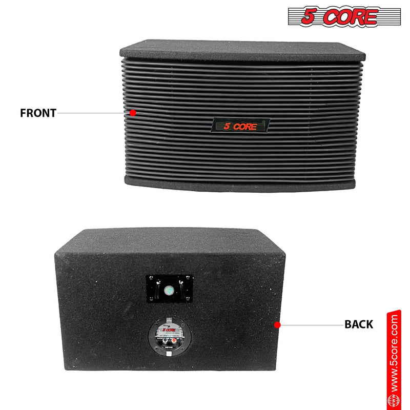 5Core 8 Inch Car Subwoofer Box Black 800W Peak 8 Ohm Vented Trunk Speaker Sub Woofer-2