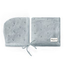 Organic Pointelle Swaddle Blanket + Hat Gift Set-0