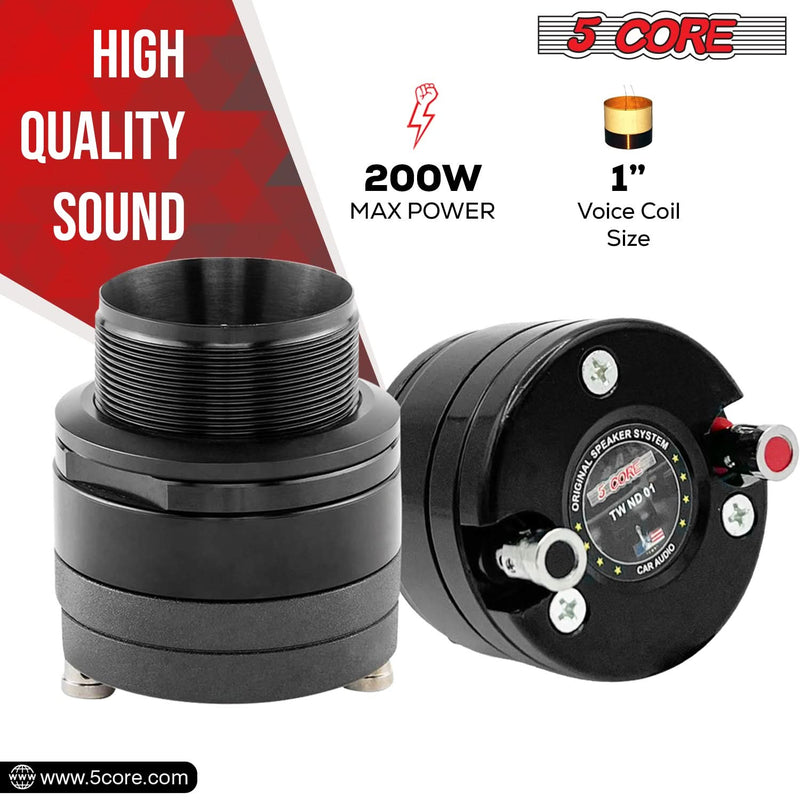 5 Core Super Tweeter 1" 200W Max 4Ohm Neodymium Magnet Titanium Bullet Speaker Horn-1