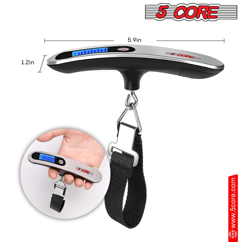 5Core Digital Luggage Scale Weight Scale Travel Hanging Baggage Weighing Machine-3