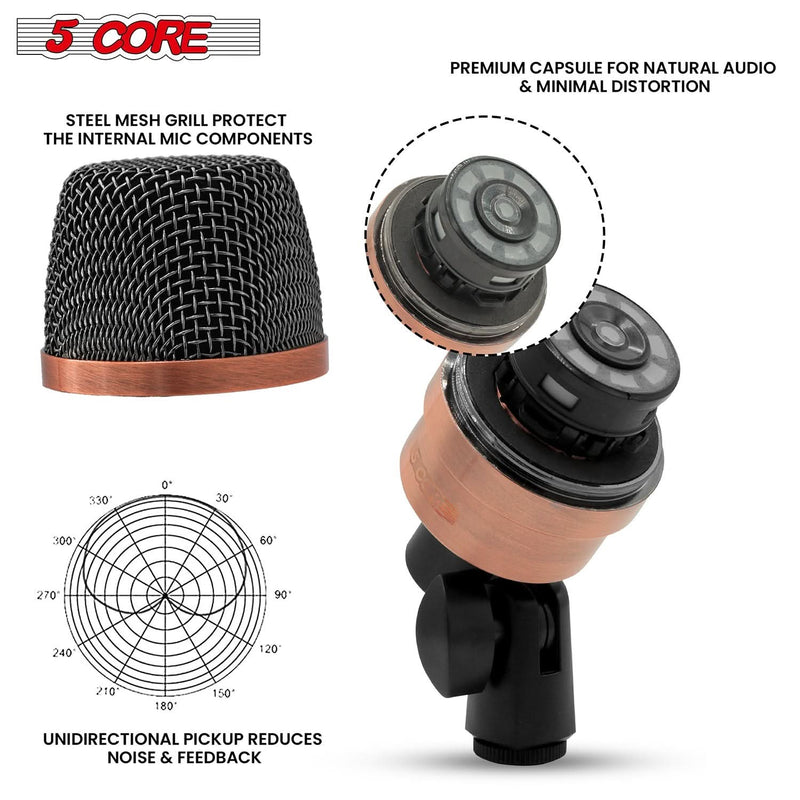 5Core Drum Mic Kit 7 Pcs Kick Bass Tom Snare Dynamic Microphone Instrument Mics Set COPPEREX-3