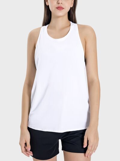 Round Neck Wide Strap Active Tank-3