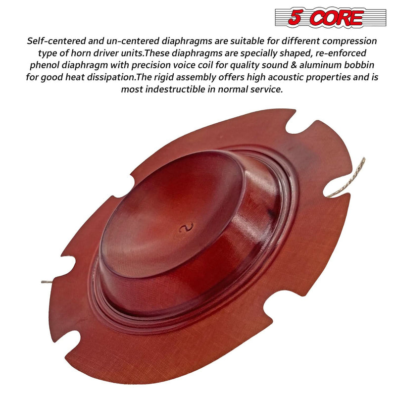 5 Core Replacement Diaphragm Titanium Universal 2" Phenolic Compression Driver Horn Voice Coil-2