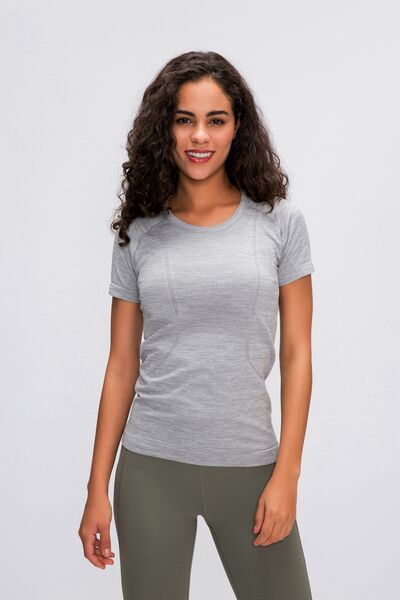 Round Neck Short Sleeve Active T-Shirt-8