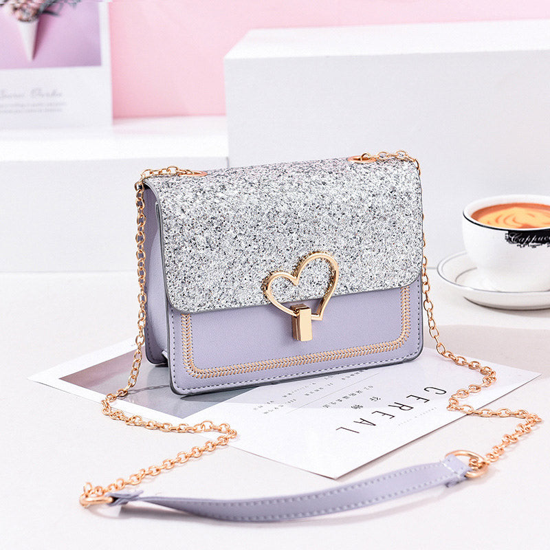 Color: Grey - Chain student cross-body bag