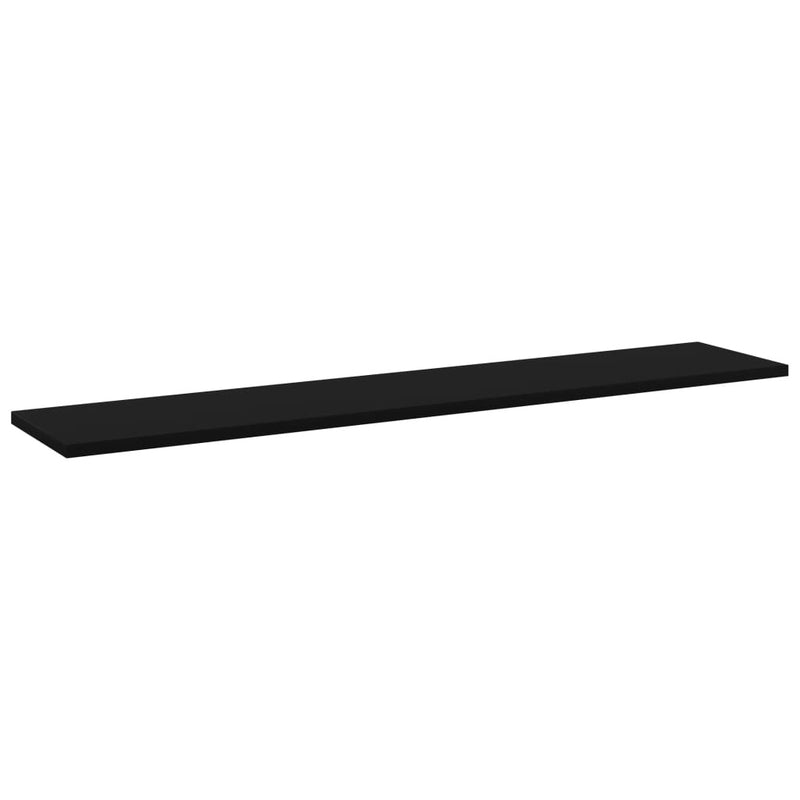 Bookshelf Boards 4 pcs Black 39.4"x7.9"x0.6" Engineered Wood