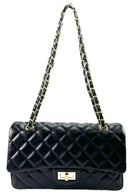 QUILTED FAUX LEATHER HAND BAG-2
