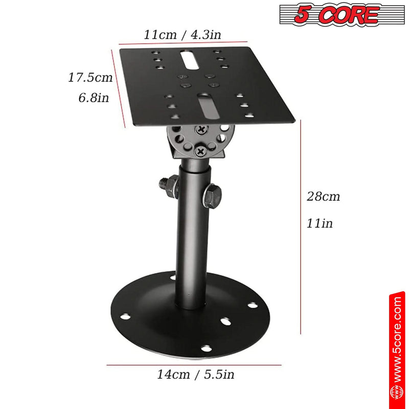 5Core Adjustable Speaker Wall Mount Rotatable Angle Universal Large Bookshelf Mounting Bracket-3