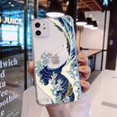 Color: B, Model: Iphone6p - Fashion Abstract Art Line Wave Clear Coque Bag