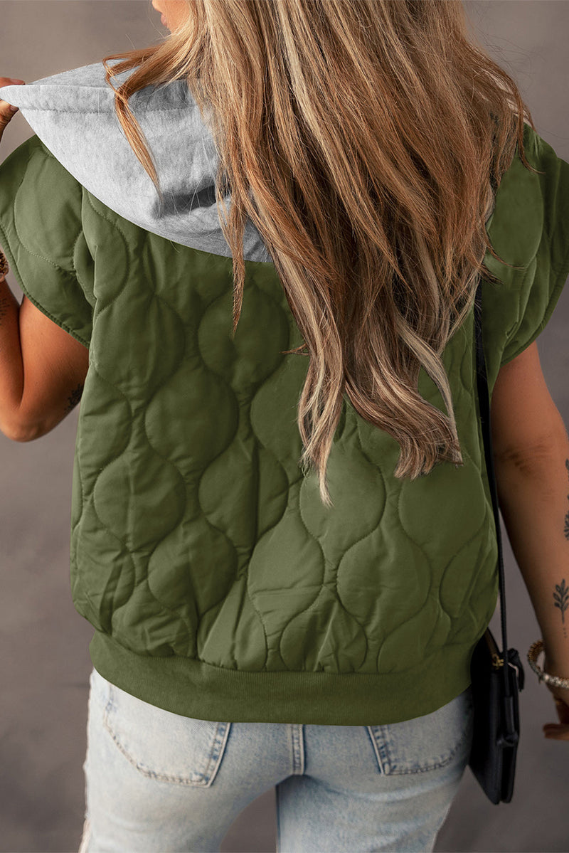 Harlow Quilted Hooded Zip Up Puffer Vest-1