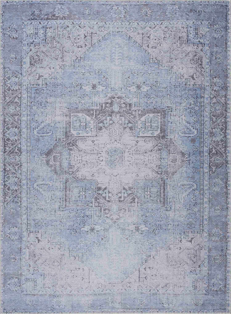 Ice Blue Nisa Washable Rug-1