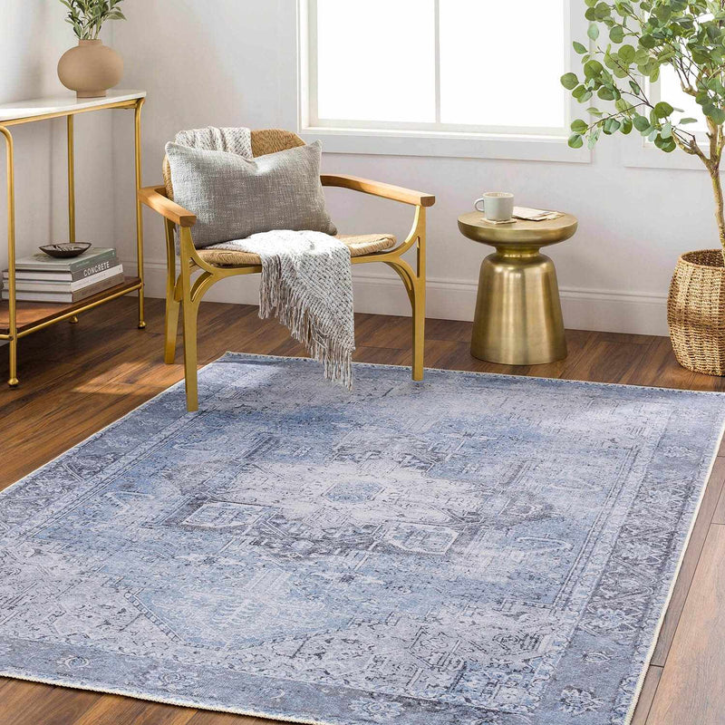 Ice Blue Nisa Washable Rug-0